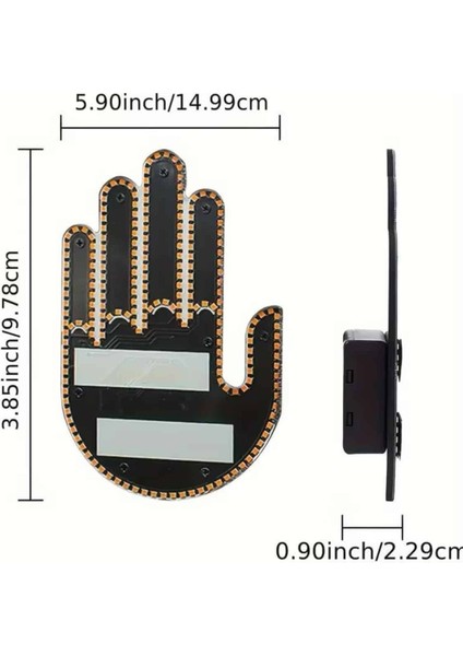Kumandalı El LED Araba Içi 4 Farklı Mod El Orta Parmak LED