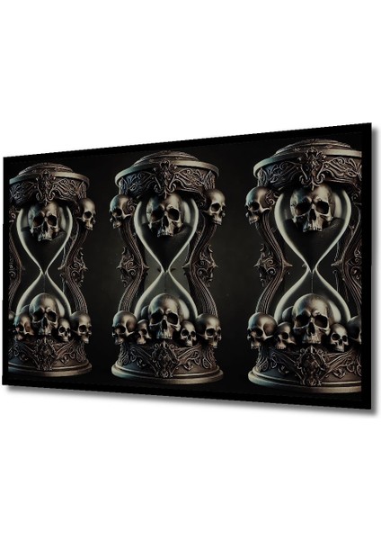 Kafatası Kum Saati Gotik Sanat Ahşap Dekoratif Dikdörtgen Salon/ofis/ev Çerçeve Görünümlü Tablo