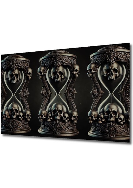 Kafatası Kum Saati Gotik Sanat Ahşap Dekoratif Dikdörtgen Salon/ofis/ev Çerçeve Görünümlü Tablo
