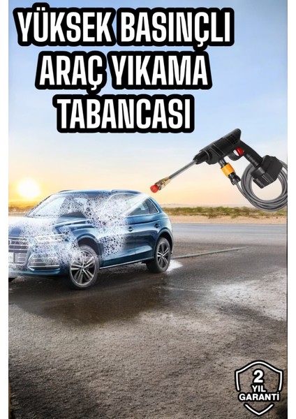 Teknorod Bahçe ve Araba Yıkama Tabancası Su Basınçlı Hazneli Bataryalı Oto Yıkama