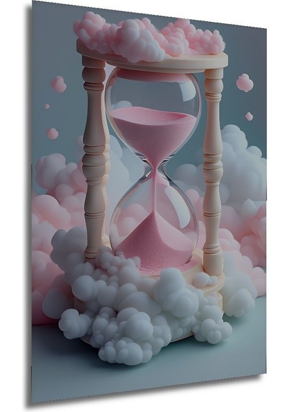 Pembe Kum Saati Bulut Rüyası Dekoratif Ahşap Ev/işyeri/ofis Kare Tablo fırsatları
