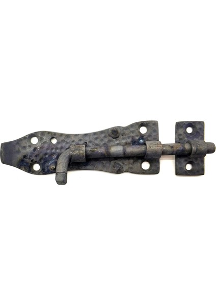 Antika Tarz Dekoratif Pirinç Dövme Kapı Sürgüsü - 7,5cm, Oksit
