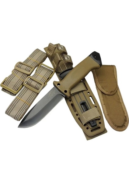Tiger Tactical Htm 3321 B Kahverengi Outdoor / Survival Bıçak 27cm - Kauçuk Sap, Kılıflı, Kutulu