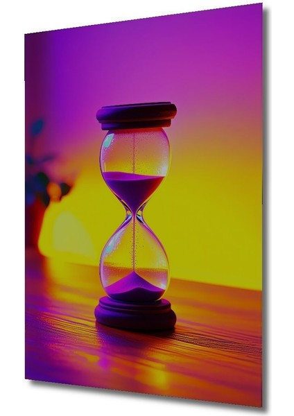 Neon Işıklar Altında Kum Saati Rüya Ahşap Dekoratif Dikdörtgen Salon/ofis/ev/mutfak/banyo Tablo