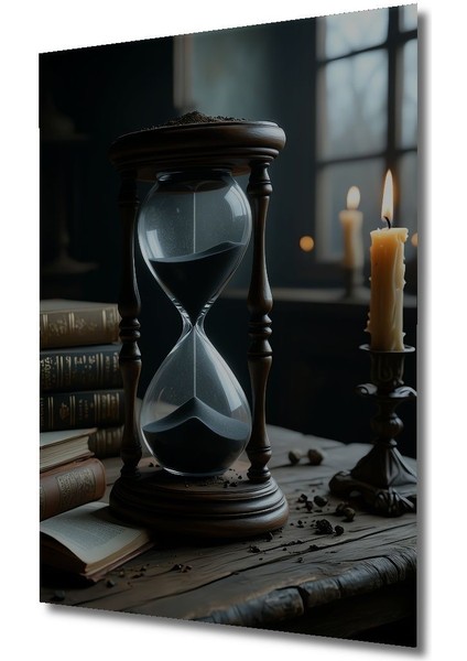 Eski Zaman Kum Saati Yağlı Boya Görünümlü Dekoratif Ahşap Ev/işyeri/ofis Kare Tablo modelleri