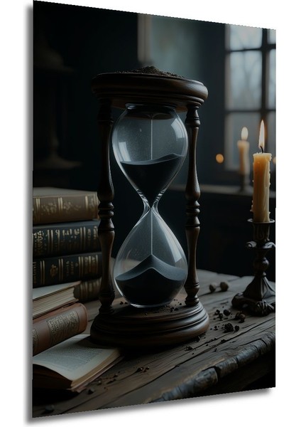 Eski Zaman Kum Saati Yağlı Boya Görünümlü Dekoratif Ahşap Ev/işyeri/ofis Kare Tablo fırsatları