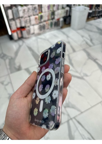 iPhone 14 Kılıfrenkli Papatya Fiyonklu Kurdele Kurdelelu Magsafe Kılıf Silikon Tasarımlı fırsatları