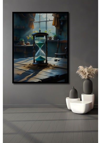 Kum Saati Zamanı Yağlı Boya Görünümlü Ahşap Dekoratif Dikdörtgen Salon/ofis/ev/mutfak/banyo Tablo fiyatları