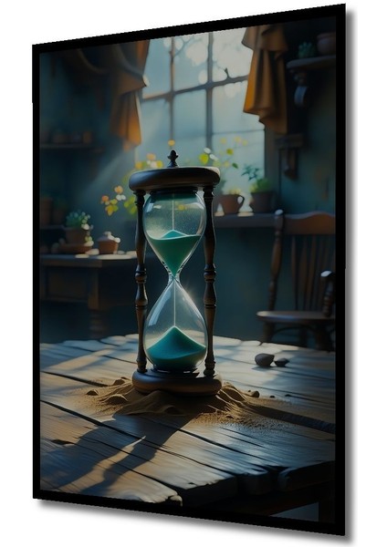 Kum Saati Zamanı Yağlı Boya Görünümlü Ahşap Dekoratif Dikdörtgen Salon/ofis/ev/mutfak/banyo Tablo indirimleri