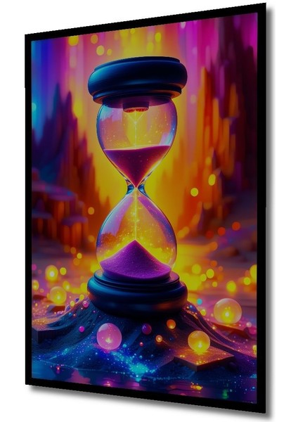 Mor Kum Saati Rüya Zamanı Ahşap Dekoratif Dikdörtgen Salon/ofis/ev Çerçeve Görünümlü Tablo modelleri