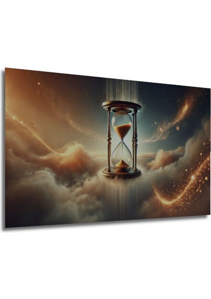 Fantastik Kum Saati Bulutlar Yağlı Boya Görünümlü Ahşap Dekoratif Dikdörtgen Salon/ofis/ev Tablo fırsatları