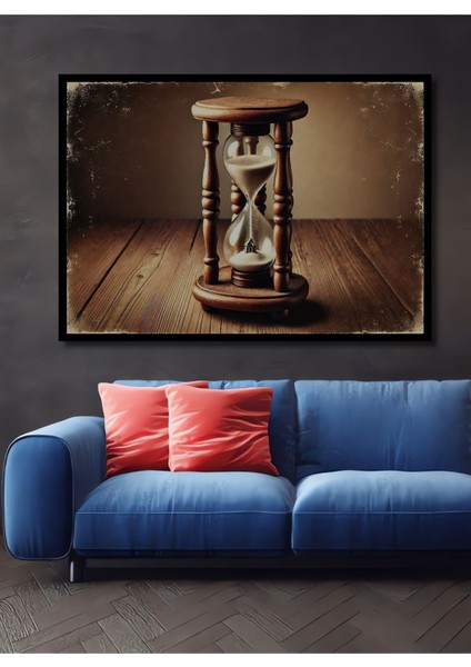 Retro Ahşap Kum Saati Zamanı Yavaşlat Yağlı Boya Görünümlü Dekoratif Dikdörtgen Salon/ofis Tablo fiyatları