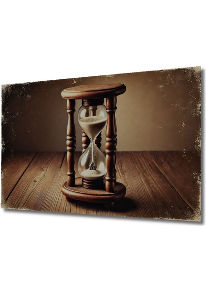 Retro Ahşap Kum Saati Zamanı Yavaşlat Yağlı Boya Görünümlü Dekoratif Dikdörtgen Salon/ofis Tablo modelleri