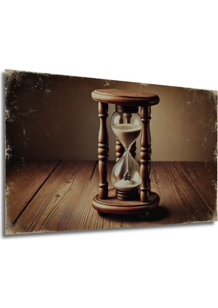 Retro Ahşap Kum Saati Zamanı Yavaşlat Yağlı Boya Görünümlü Dekoratif Dikdörtgen Salon/ofis Tablo fırsatları
