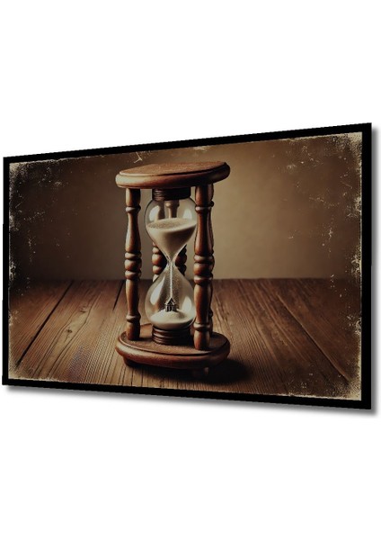 Retro Ahşap Kum Saati Zamanı Yavaşlat Yağlı Boya Görünümlü Dekoratif Dikdörtgen Salon/ofis Tablo indirimleri