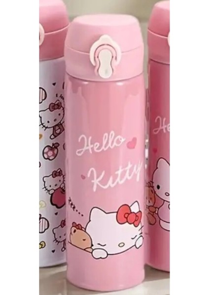 Çocuk Termos Matara Paslanmaz Çelik Hello Kitty Figürlü HK552