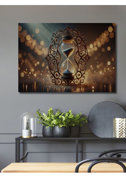 Altın Süslü Kum Saati Modern Sanat Ahşap Dekoratif Dikdörtgen Salon/ofis/ev/mutfak/banyo Tablo
