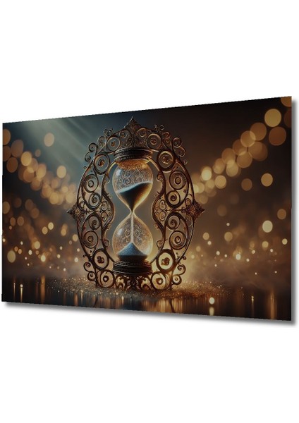 Altın Süslü Kum Saati Modern Sanat Ahşap Dekoratif Dikdörtgen Salon/ofis/ev/mutfak/banyo Tablo