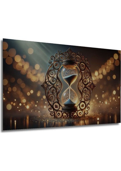 Altın Süslü Kum Saati Modern Sanat Ahşap Dekoratif Dikdörtgen Salon/ofis/ev/mutfak/banyo Tablo