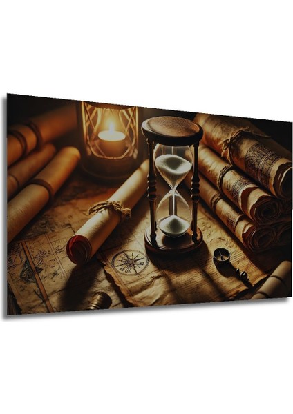 Antika Pusula Kum Saati Yağlı Boya Görünümlü Ahşap Dekoratif Dikdörtgen Salon/ofis/ev/mutfak Tablo fırsatları