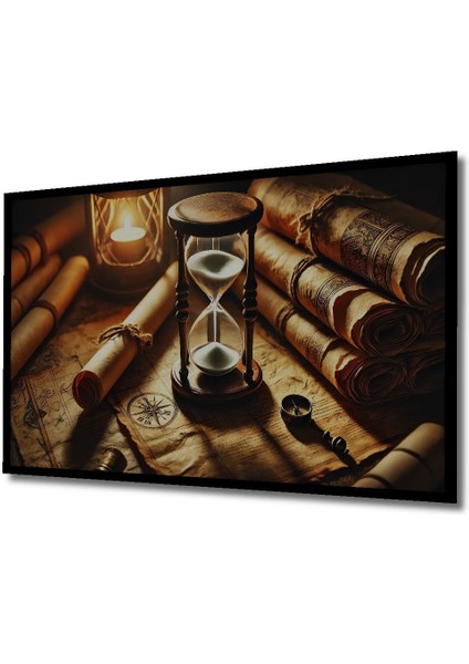 Antika Pusula Kum Saati Yağlı Boya Görünümlü Ahşap Dekoratif Dikdörtgen Salon/ofis/ev/mutfak Tablo indirimleri