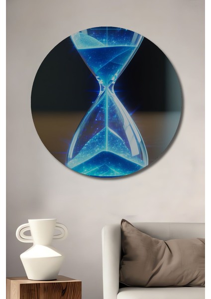 Dijital Kum Saati Zamanda Yolculuk Dekoratif Ahşap Ev/işyeri/ofis Yuvarlak Tablo