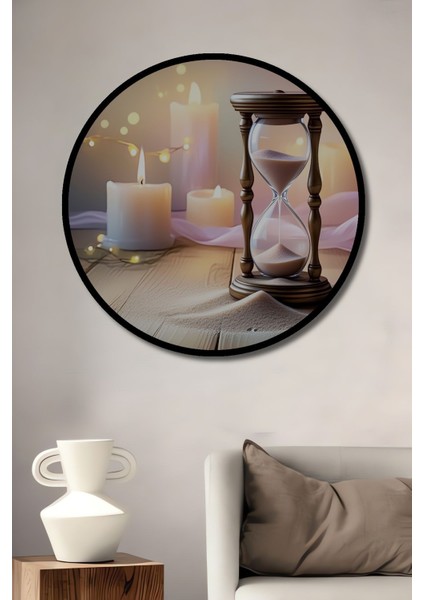 Kum Saati Mum Işığı Huzur Yağlı Boya Görünümlü Dekoratif Ahşap Dekoratif Ev/işyeri/ofis Tablo fiyatları