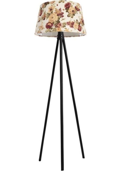 Oval 3 Ayak Tripod Lambader Abajur Köşe Lambası Ahşap Siyah Ağaç Country Dekor Lamba Aplik Masif D