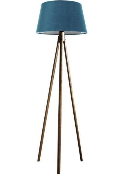 Oval 3 Ayak Tripod Lambader Abajur Köşe Lambası Ahşap Naturel Ağaç Country Dekor Lamba Aplik Masif