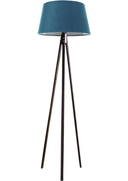Oval 3 Ayak Tripod Lambader Abajur Köşe Lambası Ahşap Ceviz Ağaç Country Dekor Lamba Aplik Masif D