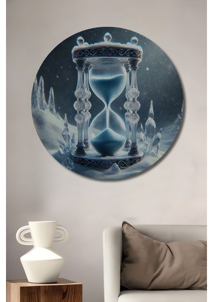 Buzul Çağı Kum Saati Rüyası Ahşap Dekoratif Yuvarlak Salon/ofis/ev Çerçeve Görünümlü Tablo fiyatları