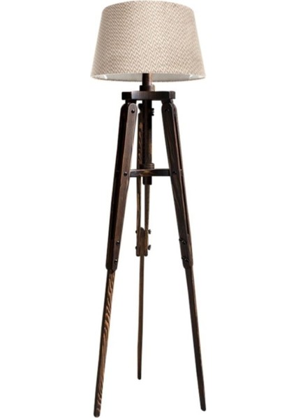 Piega Tripod Lambader Abajur Avize Aydınlatma Ahşap Ceviz Ağaç Country Dekor Lamba Aplik Masif Doğa