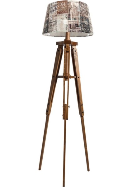 Piega Tripod Lambader Abajur Avize Aydınlatma Ahşap Naturel Ağaç Country Dekor Lamba Aplik Masif Do