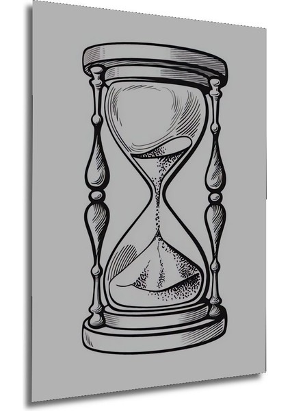 Dekoratif Dikey Kum Saati Karakalem Duvar Tablo Ahşap Dikdörtgen Tablo modelleri