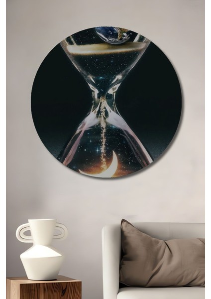 Dekoratif Kum Saati Modern Sanat Duvar Tablo Ahşap Yuvarlak Tablo fiyatları