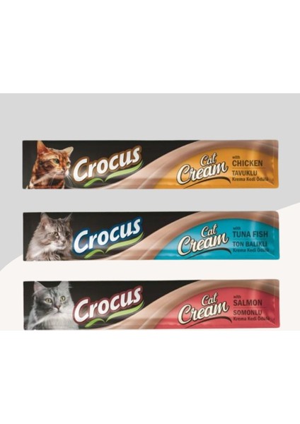 Crocus Kediler Için Krema 3 Farklı Aromalı 3 X15GR