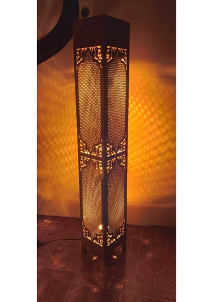 Ahşap Ev Dekorasyonu Gece Aydınlatması Gece Lambası LED Işıklı Lambader 100 cm (GK103)