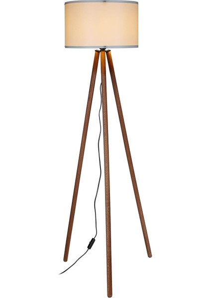 Tripod Lambader Ahşap Ayak Krem Şapka