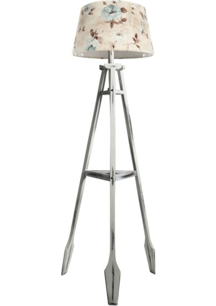 Remi 3 Ayaklı Tripod Lambader Beyaz Ahşap Köşe Lambası Abajur Avize Aydınlatma Ahşap Siyah Ağaç Cou