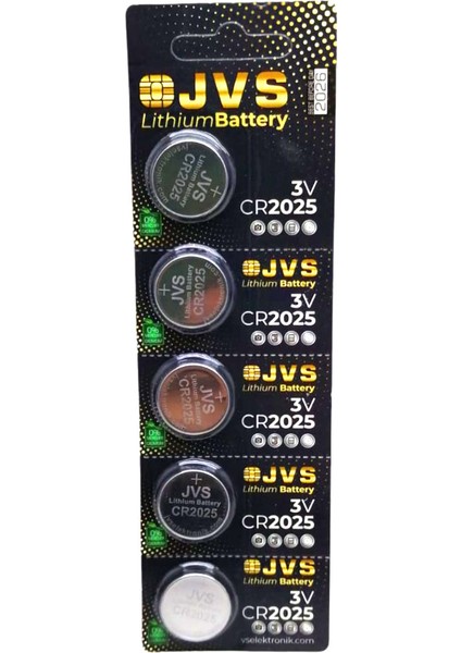 Jvs CR2025 3V Para Pili 5li Kart (5067)