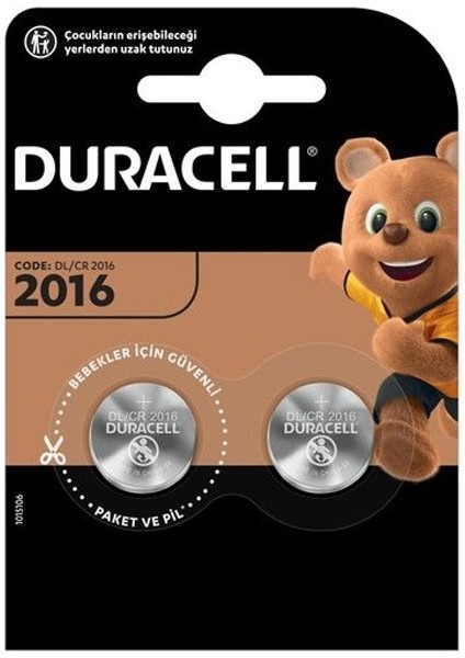 Duracell CR2016 Lityum Pil 2li Paket (5067)