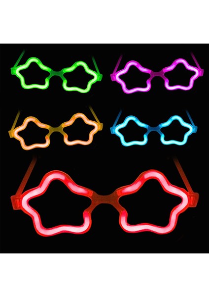 Yıldız Glow Gözlük - Yıldız Şekilli Glow Stick Gözlüğü - Glow Partisi Gözlük 12 Adet (5067)