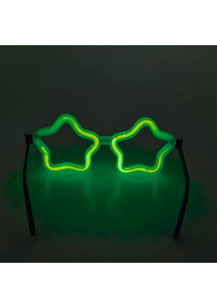 Yıldız Glow Gözlük - Yıldız Şekilli Glow Stick Gözlüğü - Glow Partisi Gözlük 12 Adet (5067)