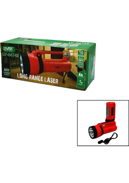 2ın1 88W - 24 Bıg Smd Fiş Şarjlı El Feneri (5067)