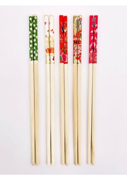 Bambu Chopstick Çubuk Yemek Çubuğu Yıkanabilir Tekrar Kullanılabilir (10 Çift- 20 Adet ) (5067)