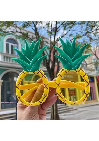 Tropikal Hawaii Ananas Şekilli Parti Gözlüğü 9.5 x 14 cm (5067)