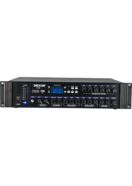 Dexun D-300 250W 6 Zone Iki Mik Grş Usb-Bt 4/16-70-100V Hat Trafolu Anfi (5067)
