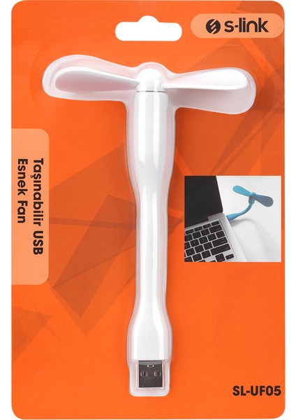 Taşınabilir Esnek Beyaz USB Mini Fan SL-UF05 (5067)