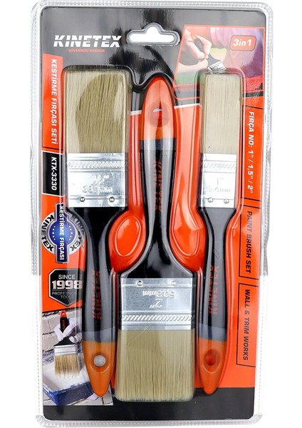 3 Pcs - No:1 Inç / 1.5 Inç / 2 Inç Kestirme Fırça Set (5067)