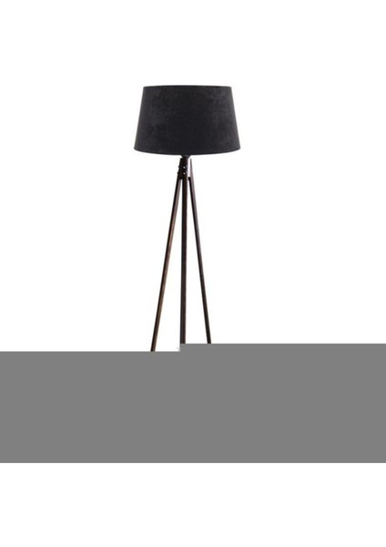 Oval 3 Ayak Tripod Lambader Abajur Köşe Lambası Ahşap Ceviz